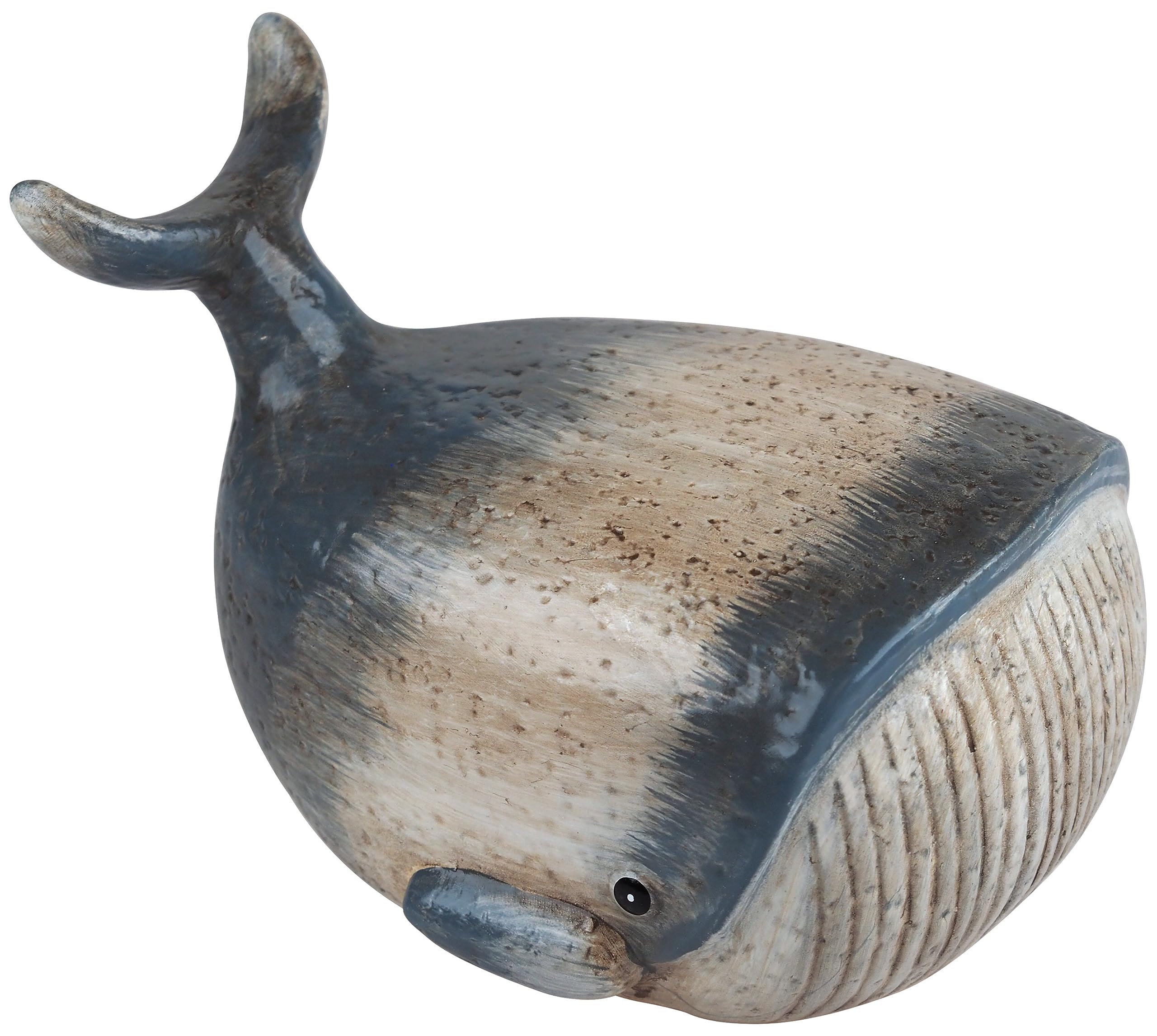 Bwg Blue Whale Ceramic Ornament Figurine - 21Cm Long - Pottery Style