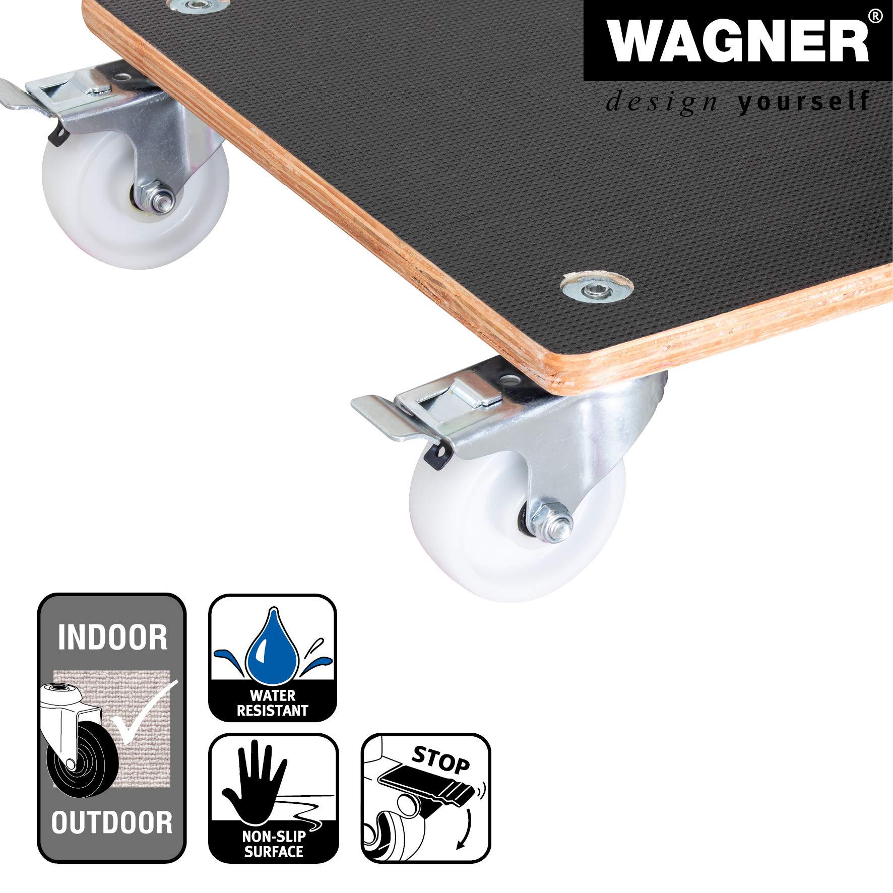 'Wagner "Maxi Grip, 38 x 38 x 38 cm – TK 20133801 Chariot à plantes 250 kg