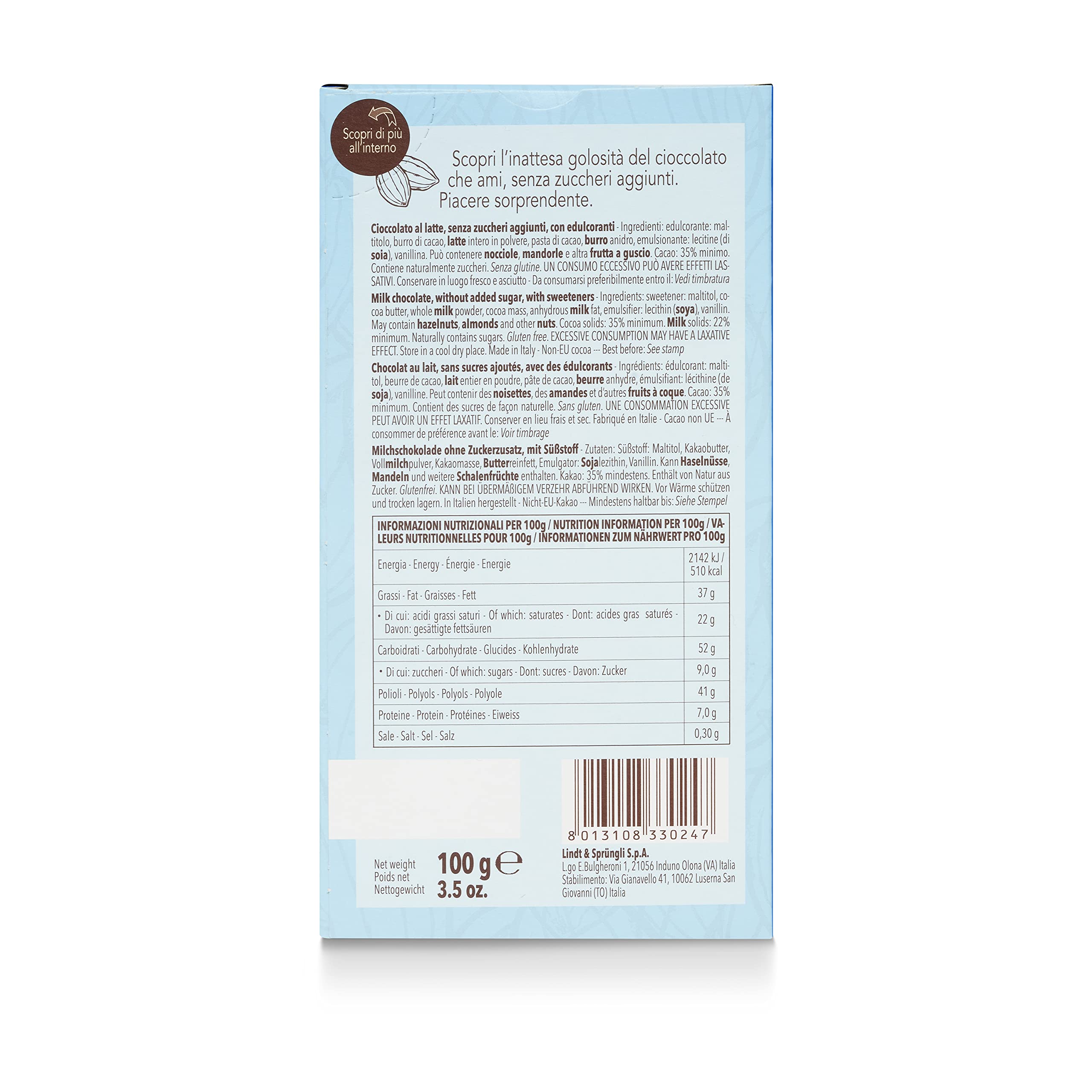 Caffarel Sugar Free Milk Bar (Pack of 3)