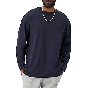 Champion Men's Long Sleeve T-shirt, Classic T-shirt for Men (Reg. Or Big & Tall)