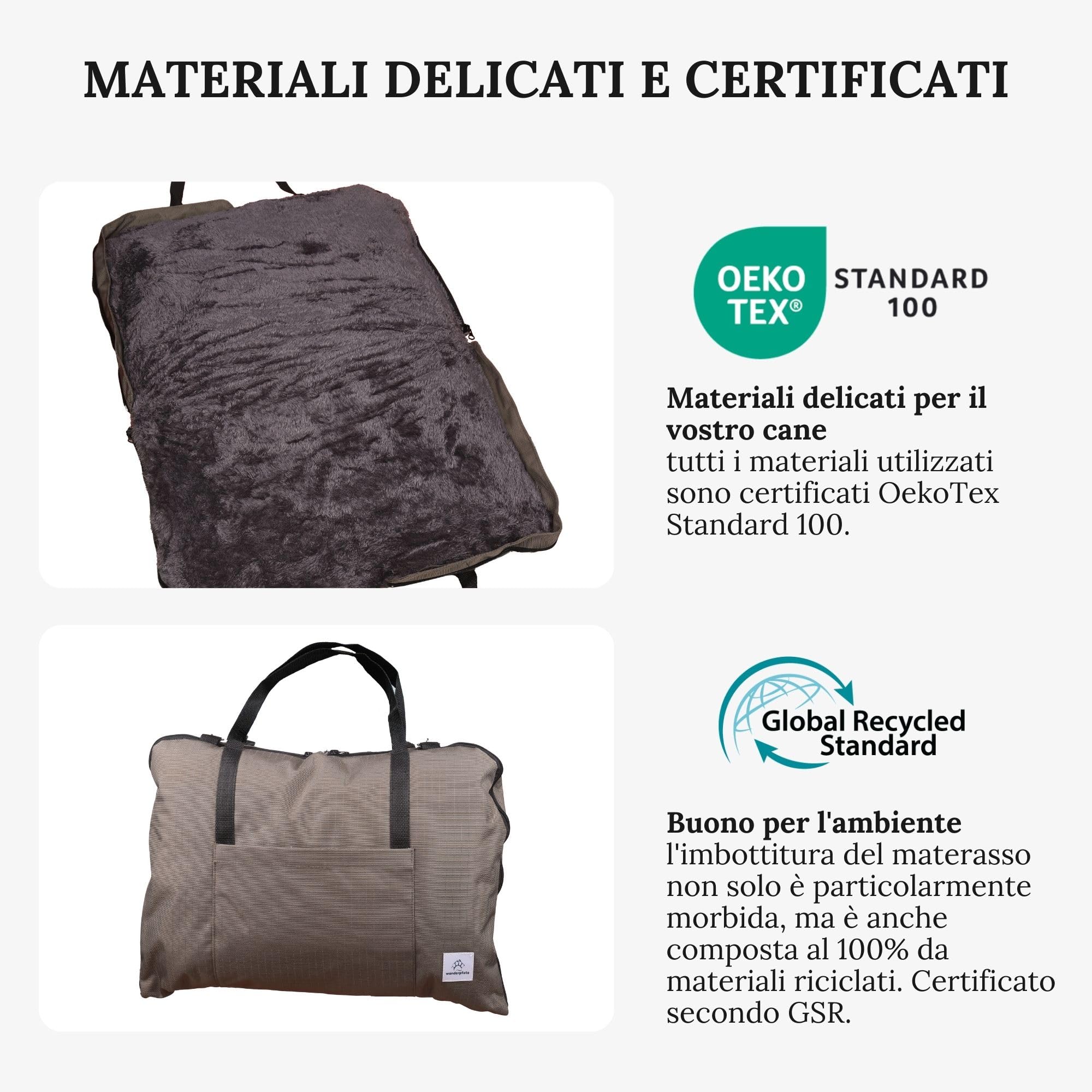 Wanderpfote Cuccia Ortopedica 3 In 1 Per Cani – Letto Da Viaggio, Borsa Trasporto E Tappetino, Taglia L, Design Moderno