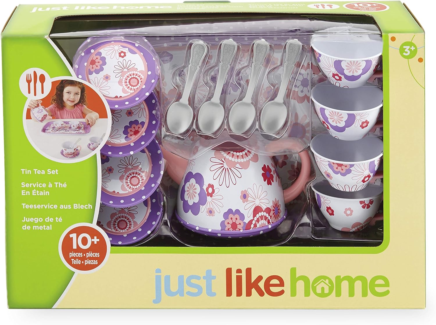 Just Like Home Tin Tea Set