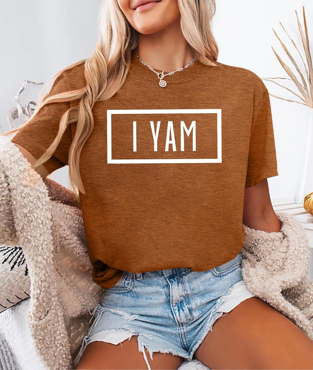 She's My Sweet Potato I Yam T-Shirt Couples Thanksgiving Shirts Matching for Husband and Wife Casual Tops - Image 2