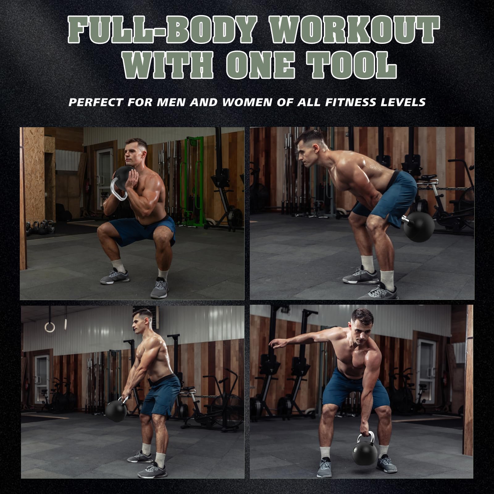 WINNOW kettlebells Set di pesi per l'allenamento della forza con impugnatura antiscivolo per l'allenamento di tutto il corpo, palestra domestica