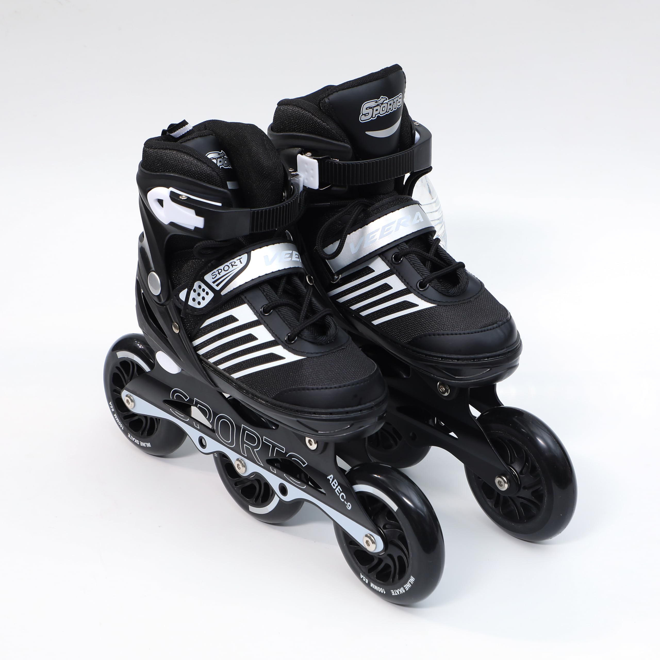 Veera Large Size Inline Skates | 3 Wheels Adjustable Skating Shoes for Unisex Kids | 100 mm PU Wheels with ABEC-9 Bearing | Age Group 15 to White (B0D8Y4DCSV) Amazon Price History, Amazon Price Tracker