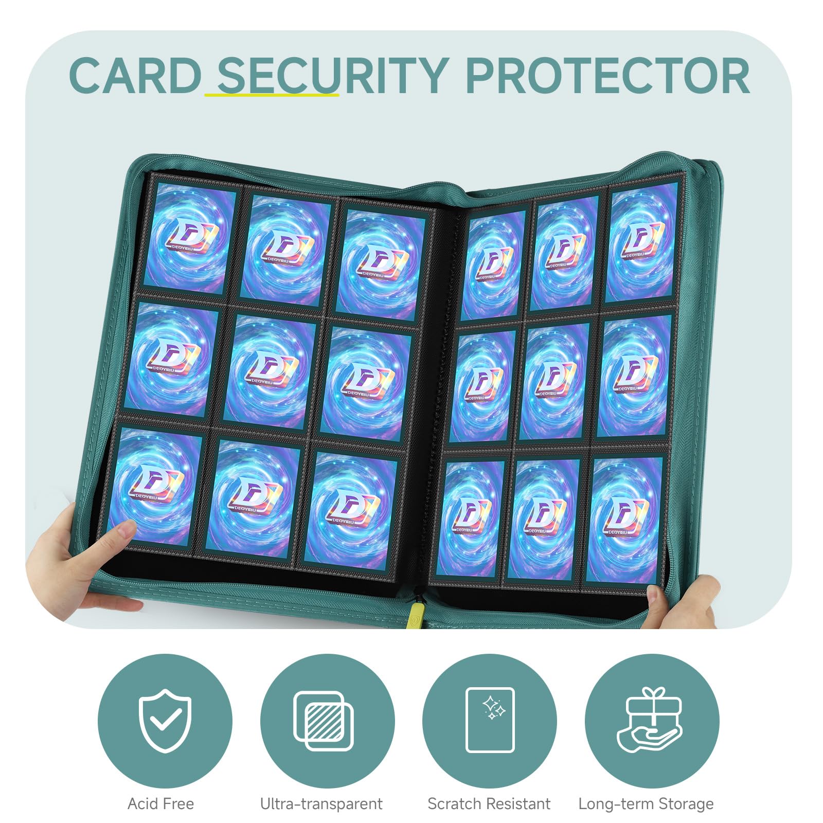 Amazon.com: Deoyibu 9 Pocket Card Binder,360 Pockets Trading Card Binder,Double  Sided Pocket Collection Binder,Card Folder for MTG,TCG,Game Cards,Sport  Cards,Green : Toys & Games