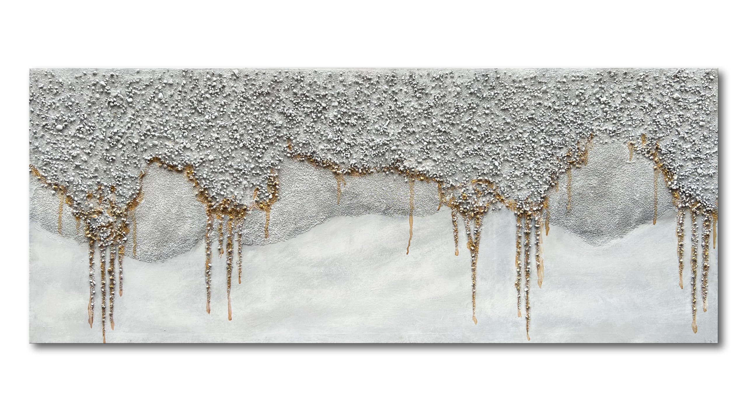 Art 24x60 Inchs Large Abstract Silver Flash Decorative Painting Special Texture Canvas Art Home Wall Decorative art