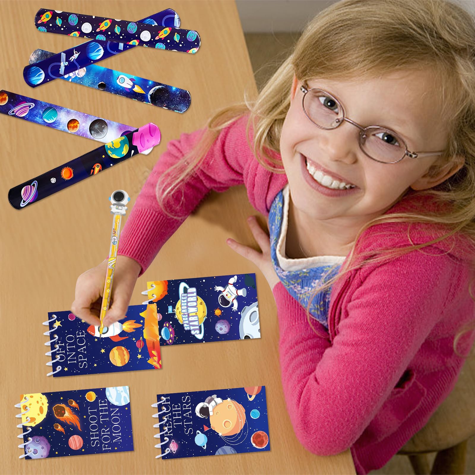 Weltraum Party Mitgebsel Set - Mit Armbändern, Stiften & Tüten (Gastgeschenke Kinder)