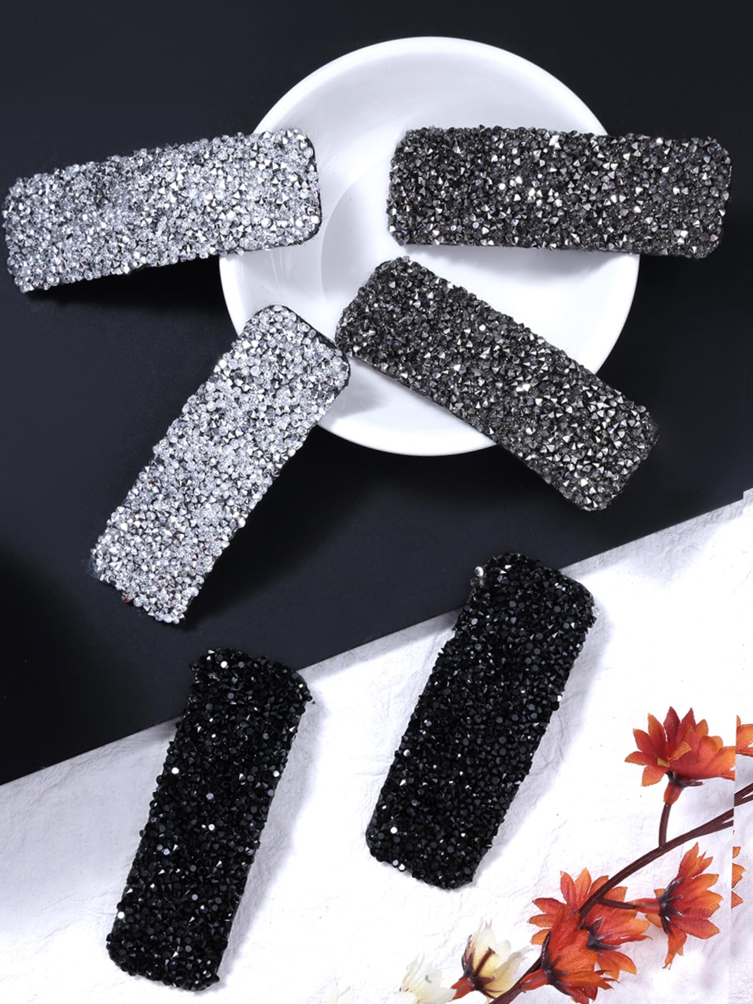 6pc Snap Hair Clip Set, Mix Designs for Women