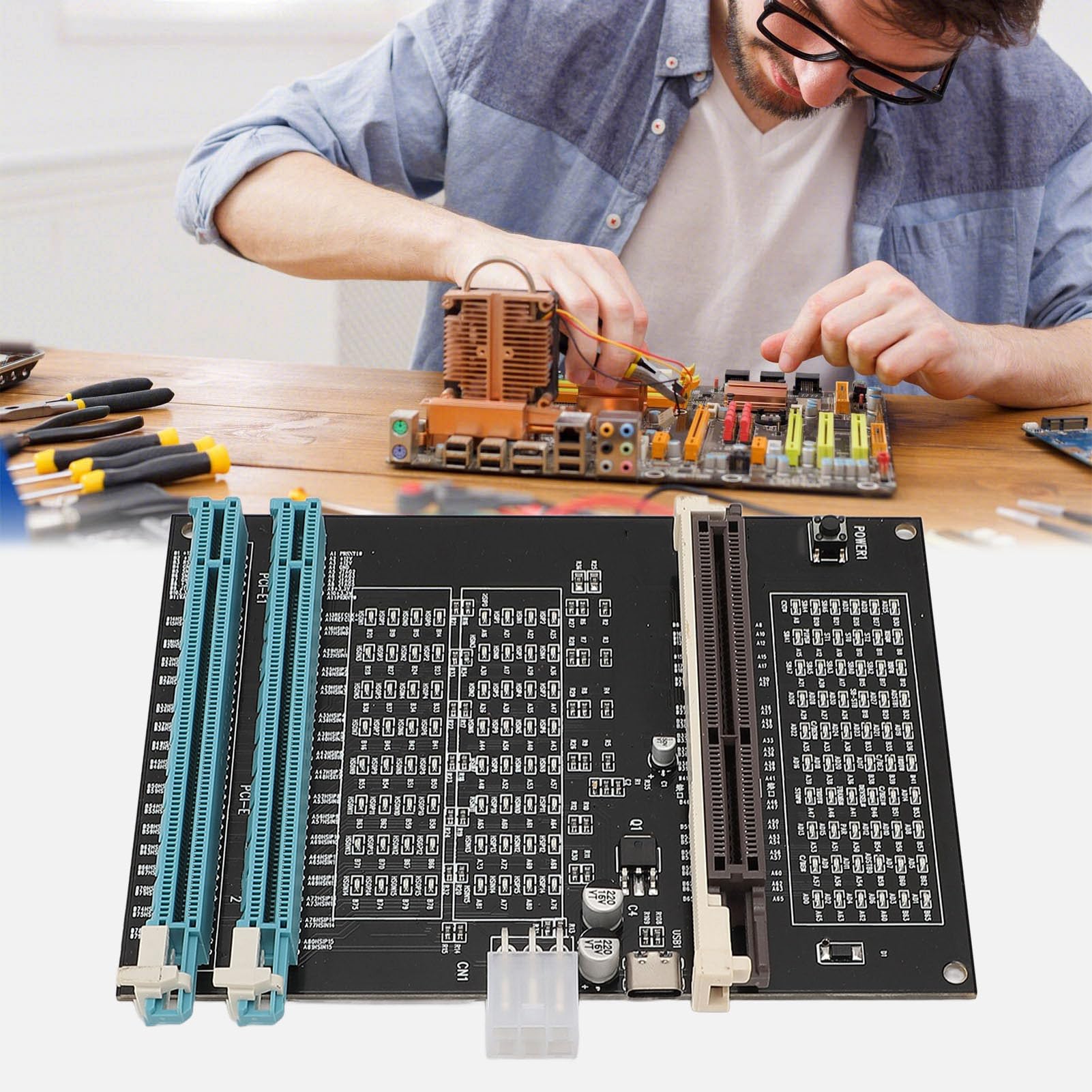 Walfront Probador de Tarjeta de Gráficos por Computadora con Light AGP PCI E Dual Propósito Pantalla de Video Tester de Diagnóstico de Tester Diagnóstico para Detectar Fallas