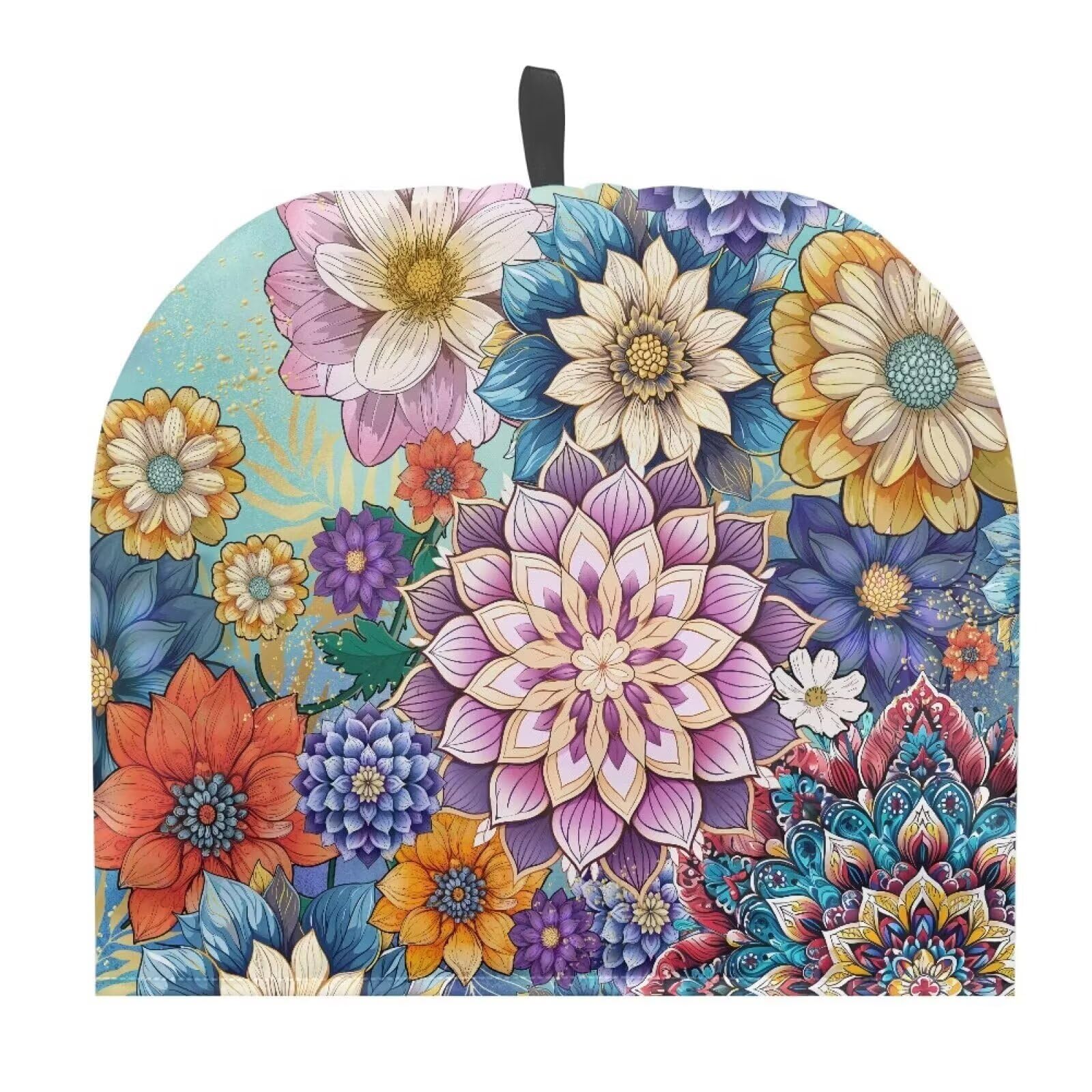 Mandala Flower Tea Cozy Keep Warm Teapot Insulation Cover Bohemia Tea Cosy for Teapot Boho Home Kitchen Decorative