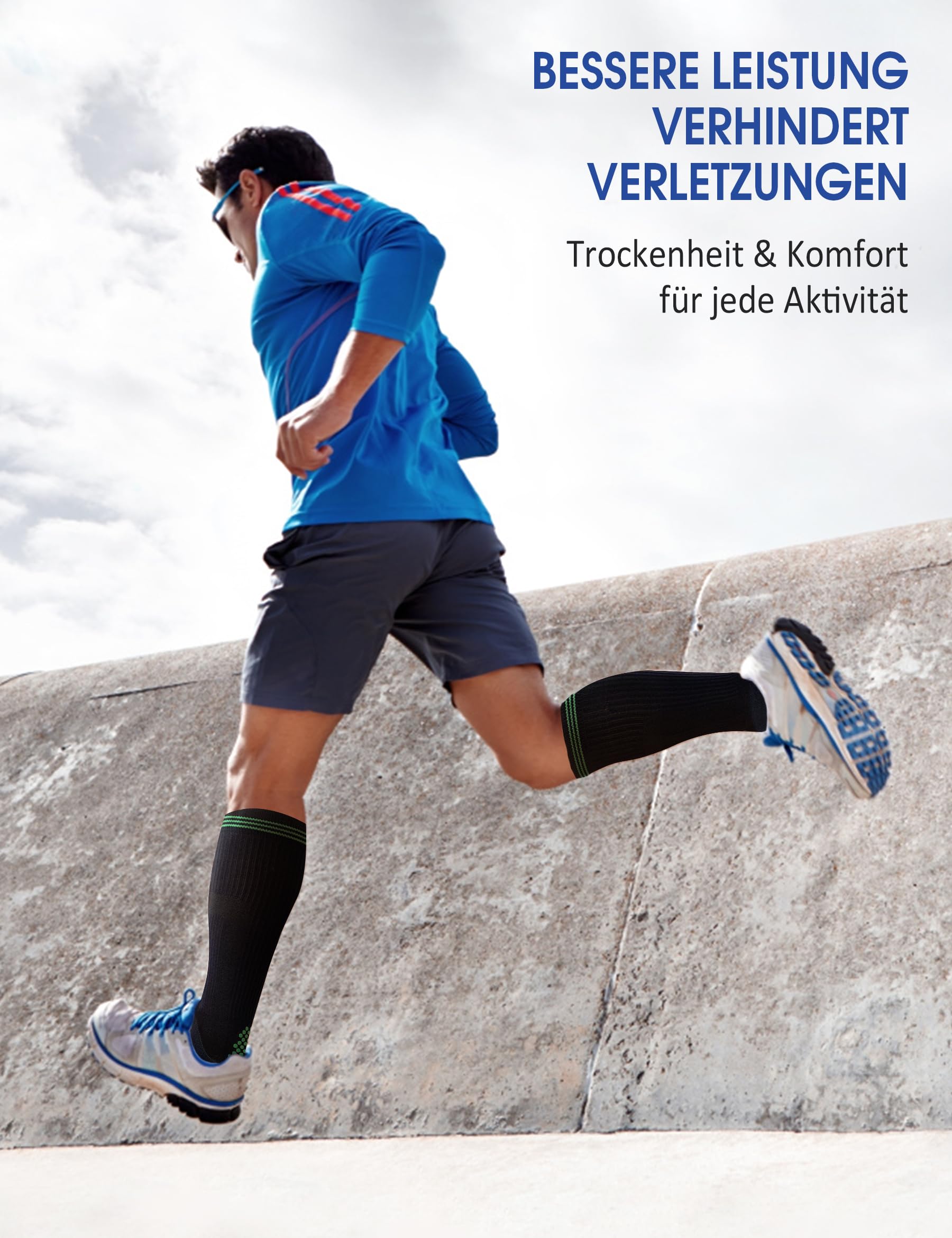 Bas de compression pour femmes et hommes, bas de thrombose, chaussettes de compression pour le sport, l'avion, la course, les voyages, le cyclisme, la grossesse, l'infirmière 15-20 mmHg
