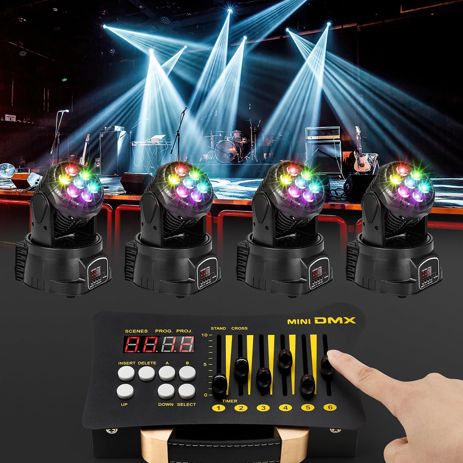 Contrôleur DMX, Mini contrôleur DMX 512 Portable, équipé de 3 contrôleurs DMX Récepteur Dfi DJ 2.4G 3, contrôle sans Fil, Batterie intégrée, Rechargeable, adapté aux fêtes sur scène, BR2