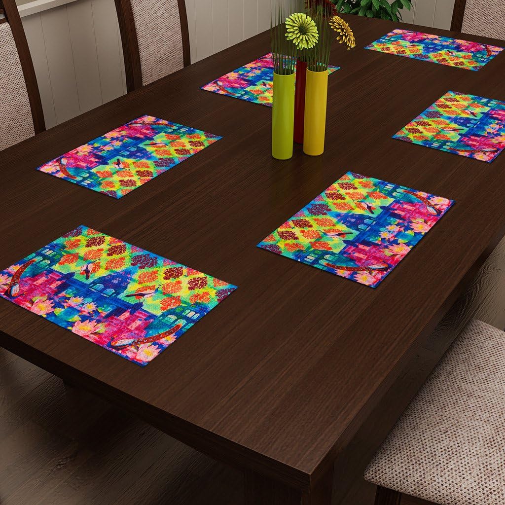 Printed Table Placemats for 6 Seater Dining Table ( 12 x 18 Inches ) - SBTMDP0096p
