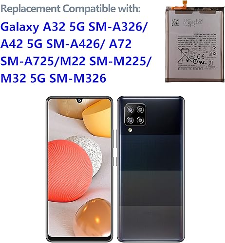 Miniatura 4 de Nueva batería recargable EB-BA426ABY compatible con Samsung Galaxy A32 5G SM-A326 y A42 5G SM-A426 y A72 SM-A725 con herramientas