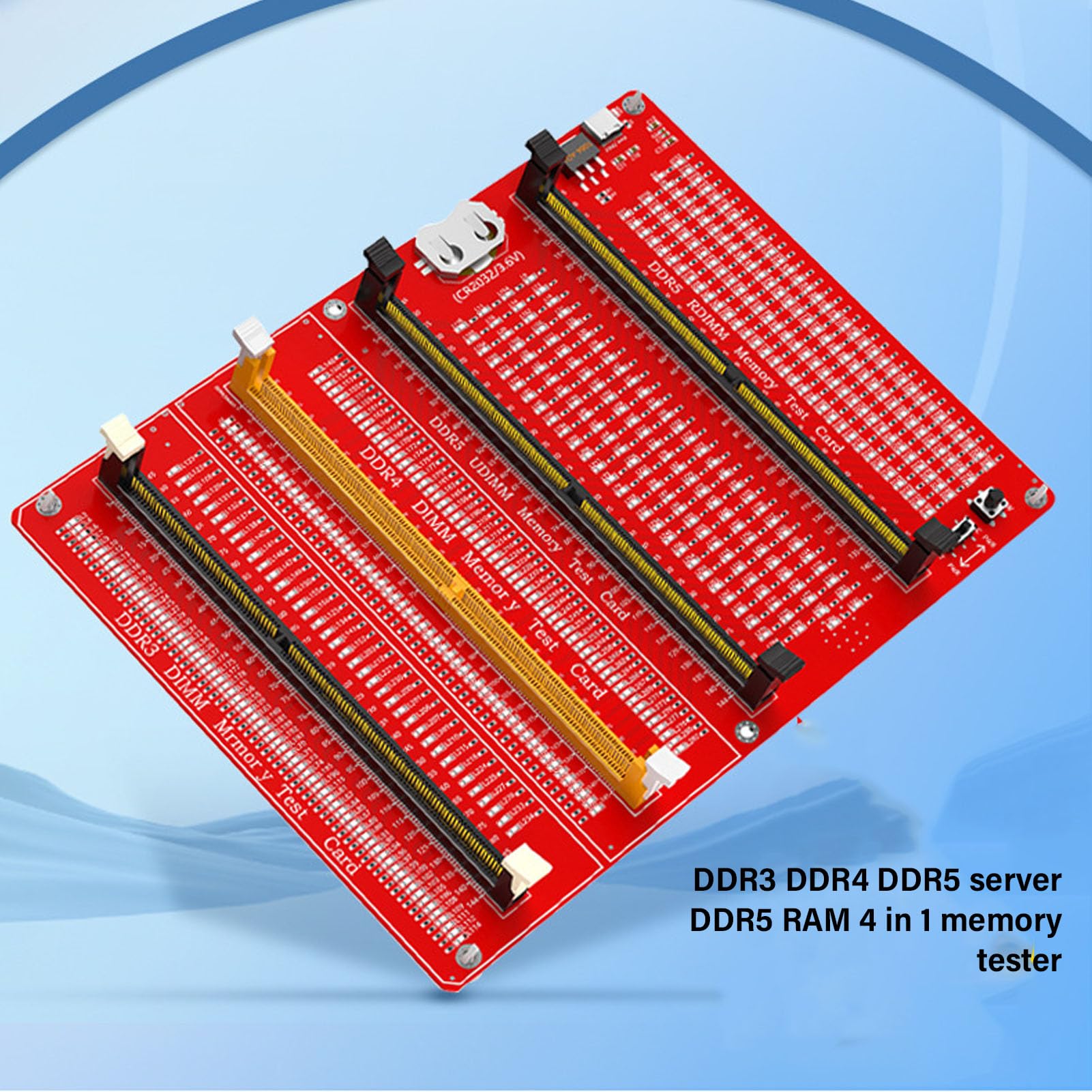 Cuifati DDR5 DDR4 RAM Memory Tester Card 4 in 1 Diagnostic Analyzer with LED Light, for Laptop Desktop and Server Computers for DDR5 DDR4 Memory Maintenance - 3