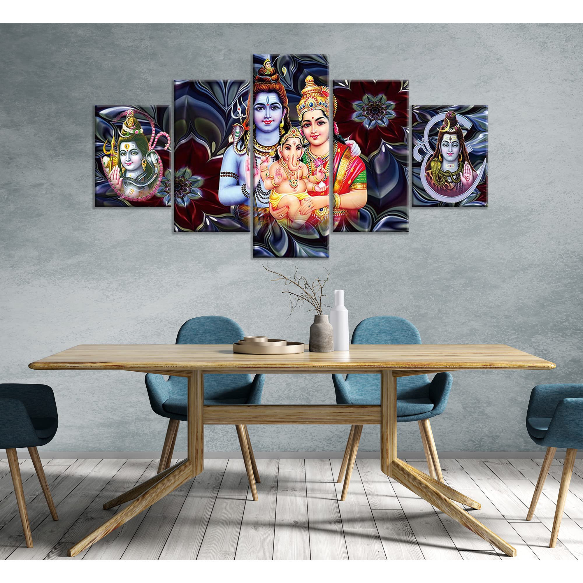 Artbrush Tower Lord Shiva Wall Art Hinduism Wall Decor Hindu Pictures Ganesha Photo Frame Canvas Prints Painting Religion Poster Home Living Room