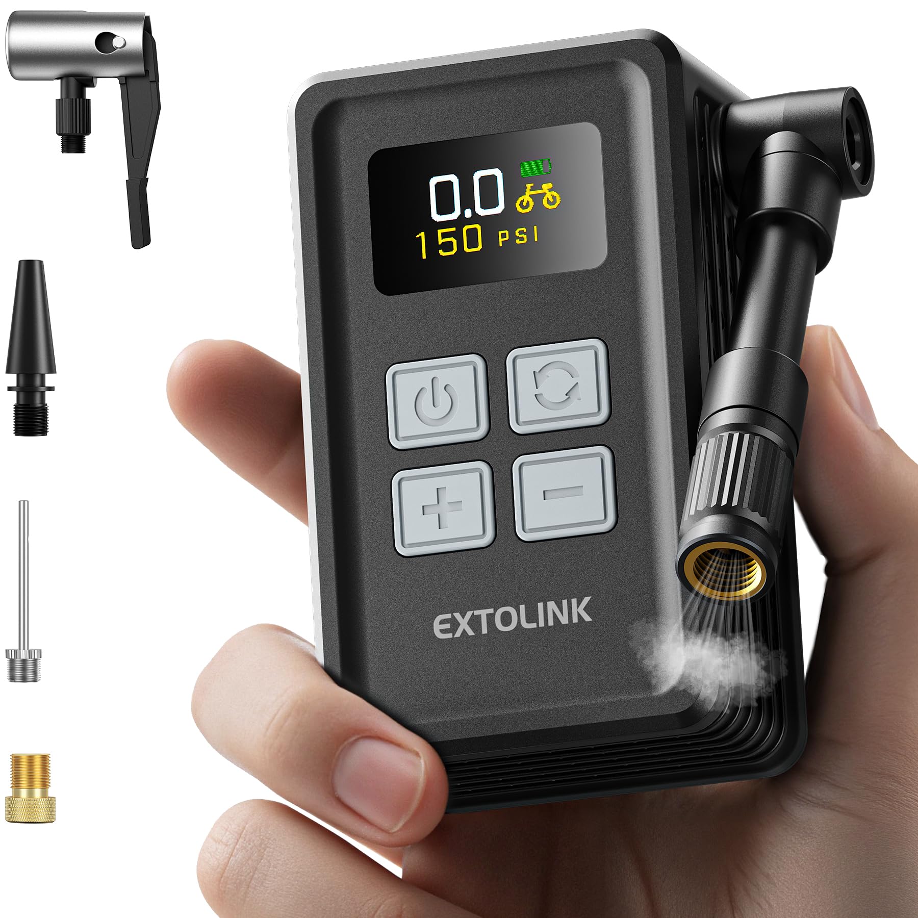 Amazon.co.jp: EXTOLINK 自転車 空気入れ 気圧表示 Max 150PSI 超小型