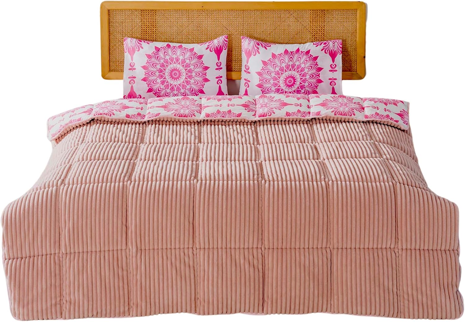 3-Piece Comforter Bedding Set | Floral Design Wellsoft Polyester Comforter with Cotton Duvet Back | Soft & Cozy Quilt Set for Bed | Daily Use Bedding Set