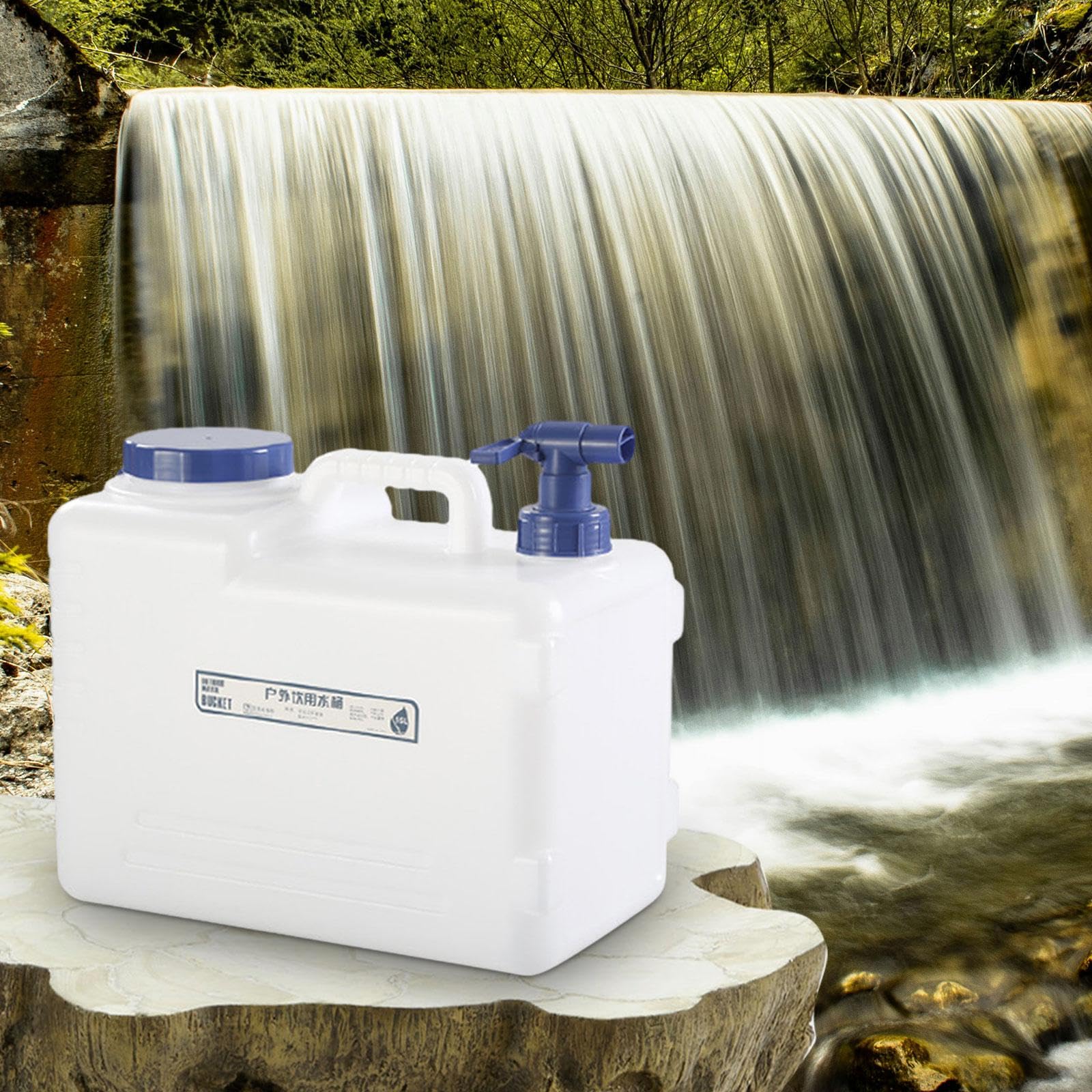 Camping Wasserkanister, Tragbarer Wasserbehälter, Robuster, Luftdicht Verschlossener Eimer, Großes Fassungsvermögen mit Griff, Spender Und,