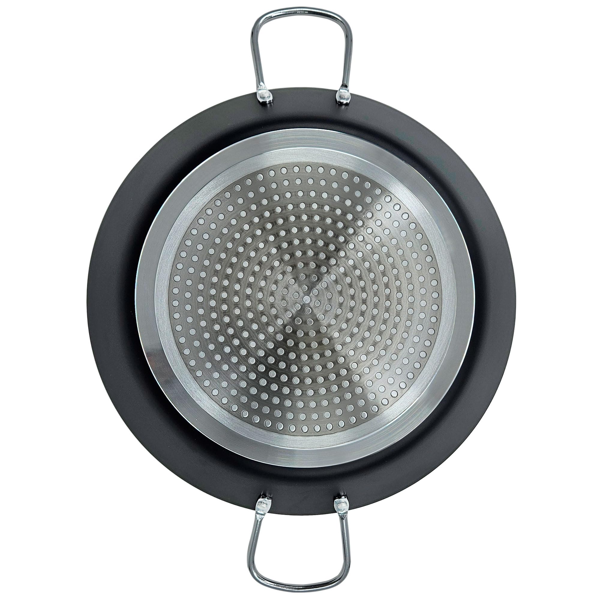 briebe Zafran Poêle à paella à induction anti-adhésive ILAG écologique sans PFOA, épaisseur 3 mm, aluminium pressé, convient à toutes les cuisines, vitrocéramique, gaz, four 46 cm