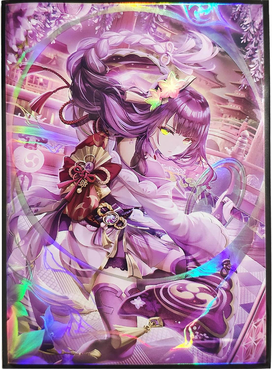 50ct 66x91mm (Raiden Shogun) Holographic Standard Size Cards for MTG/TCG/PTCG Art Anime Printing Card Sleeves Protectors 66x91mm (01