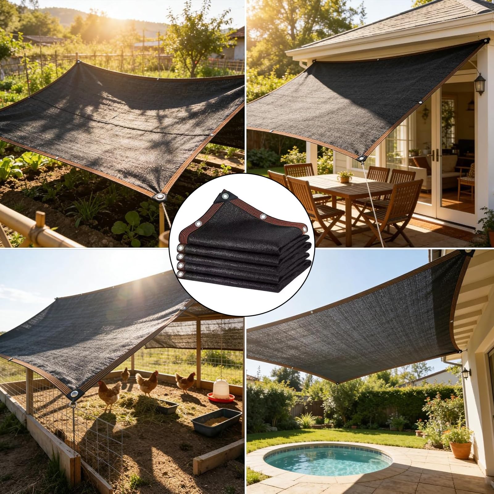 Filet de Protection Piscine Rectangulaire,4x8m/5x10m Couverture Piscine Hivernage pour Extérieur, Maille Fine - Bâche de Protection Piscines Enterrée et Hors-Sol, Anti Feuilles(5x8m(16.4x26ft))