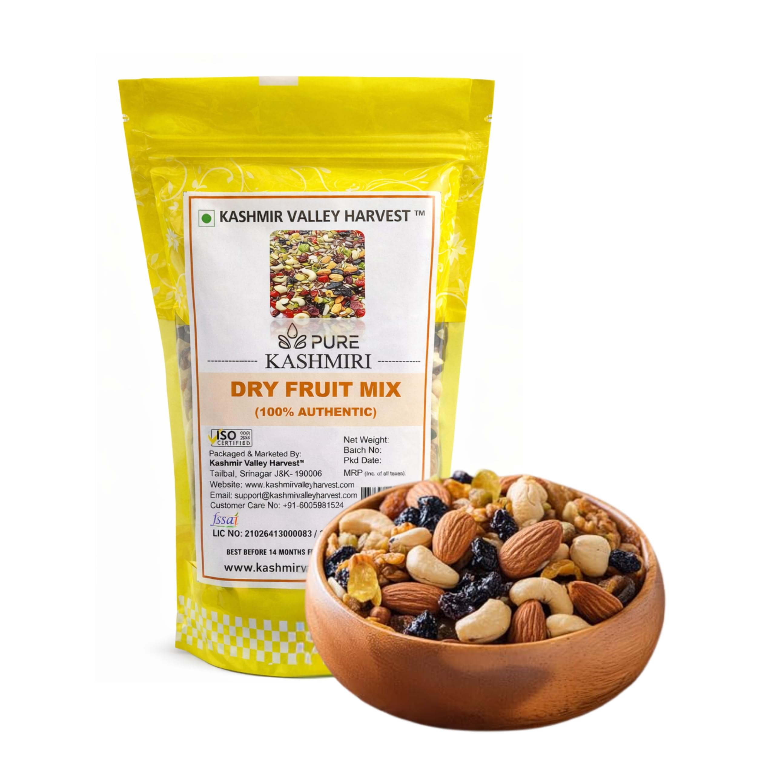 Kashmir Valley Harvest Kashmiri Dry Fruit Mix - 2Kg | 100% Natural & Premium | Pure & Premium Trail Mix | Healthy Mixed Nuts with Dry Fruits | Almonds | Cashews | Kishmish | Pumpkin Seeds | Sunflower Seeds | Candied Cocktail Mix, Cherry & Kiwi | Direct From Kashmir-image-15