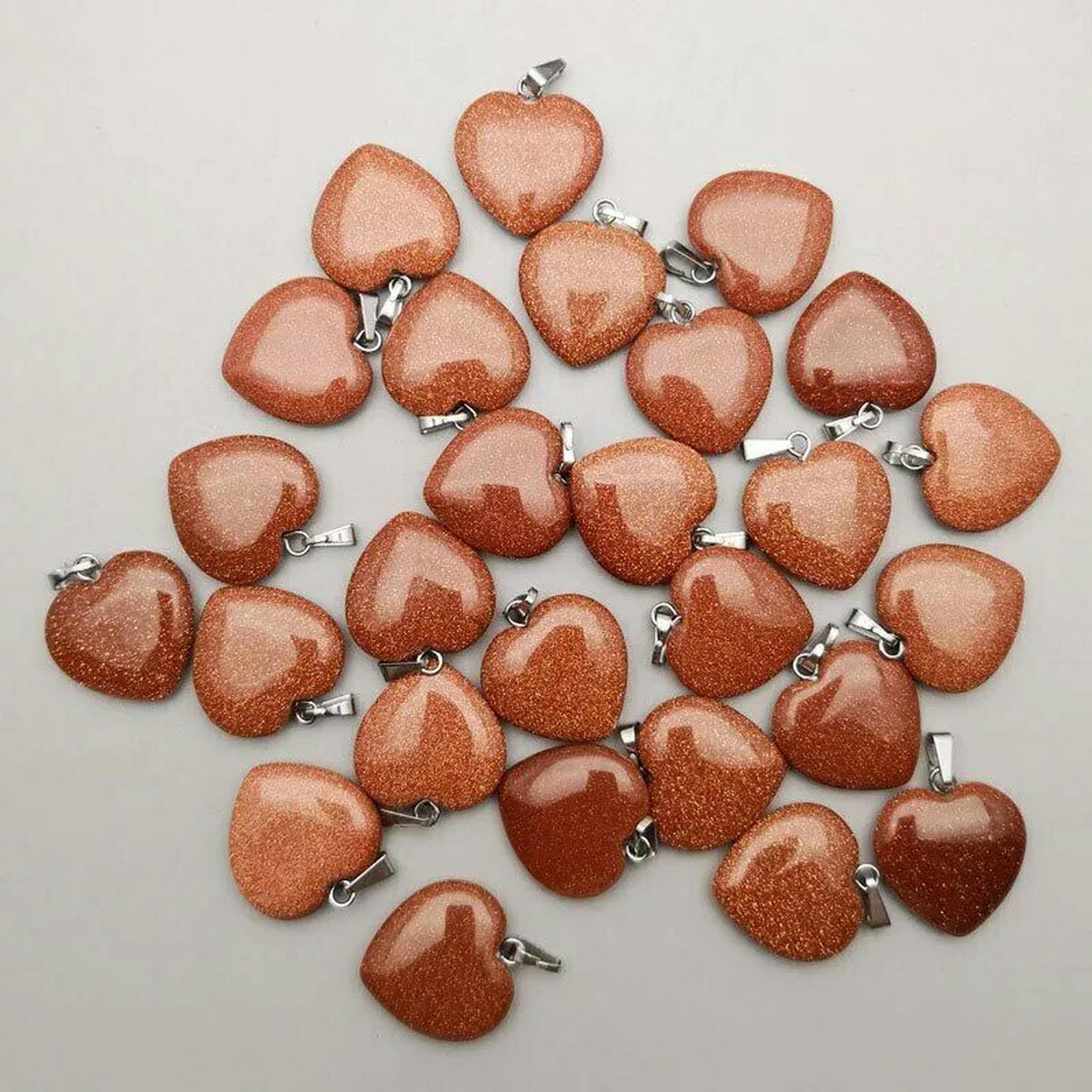 Pendentif en pierre de sable en or naturel cœur 20mm pour confectionner des cadeaux symboliques