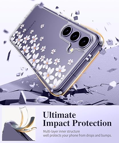 Miniatura 4 de GVIEWIN Funda compatible con Samsung Galaxy S24 Plus floral, con protector de pantalla y lente de cámara, policarbonato duro y poliuretano