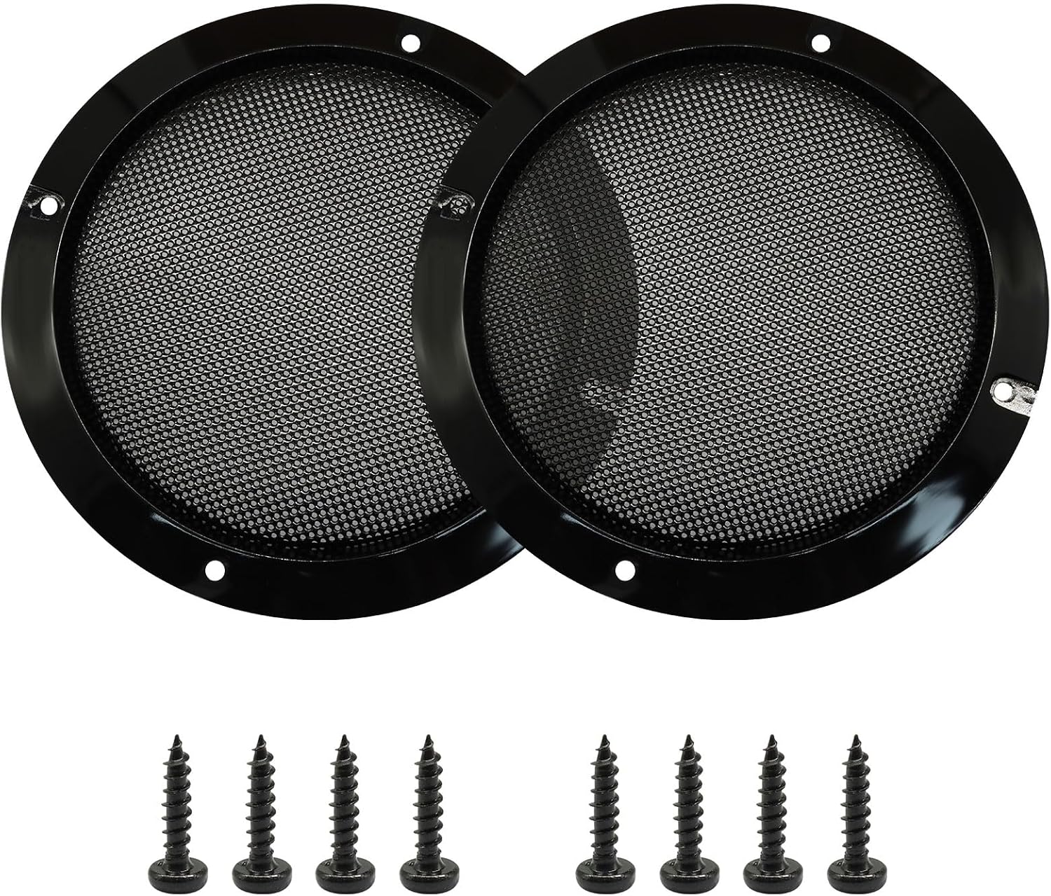 BokWin 2-Pack 8-Inch Round Universal Speaker Grills, Speaker Grill Mesh Decorative White Metal Grill Cover, Metal Mesh Guard Protectors for DIY Home Car Audio Speaker Woofer Subwoofer