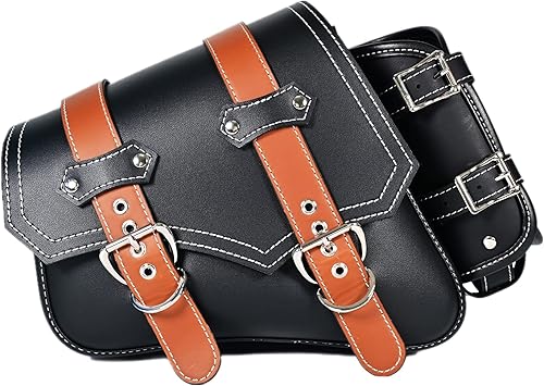 JLOBAMOT Bolsas de sillín de motocicleta Bolsas laterales de cuero sintético de PVC Bolsas laterales impermeables Bolsa de herramientas lateral