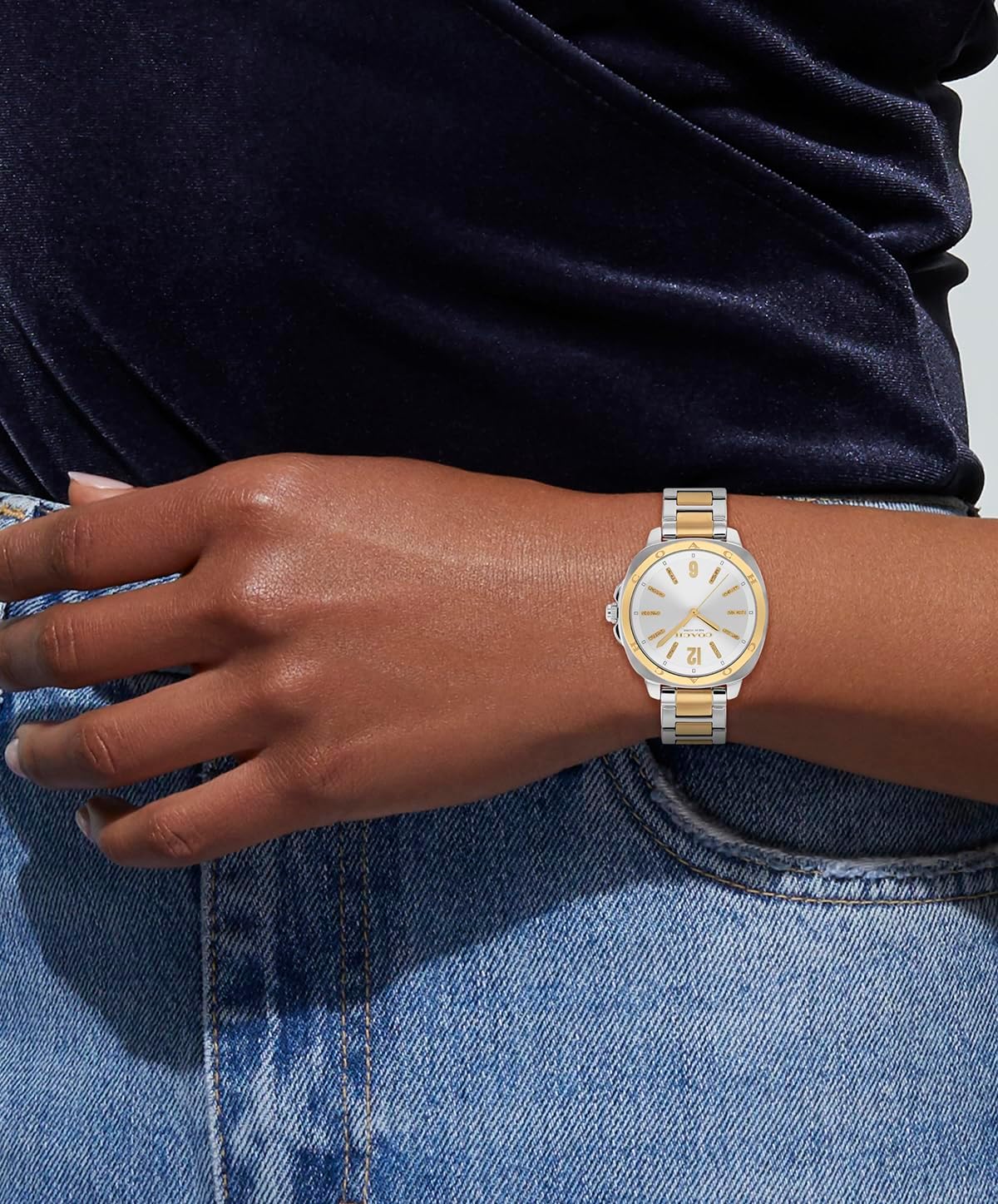 Coach Kitt Women's 3H Quartz Watch – 34 mm Stainless Steel Case – Link Bracelet – Stylish Fashion Accessory, Gift for Her - Image 4