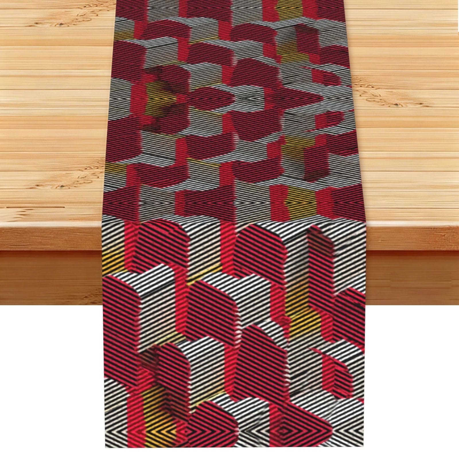 Love heart twill stacking Linen Feel Table Runner Wedding Party Home Decoration