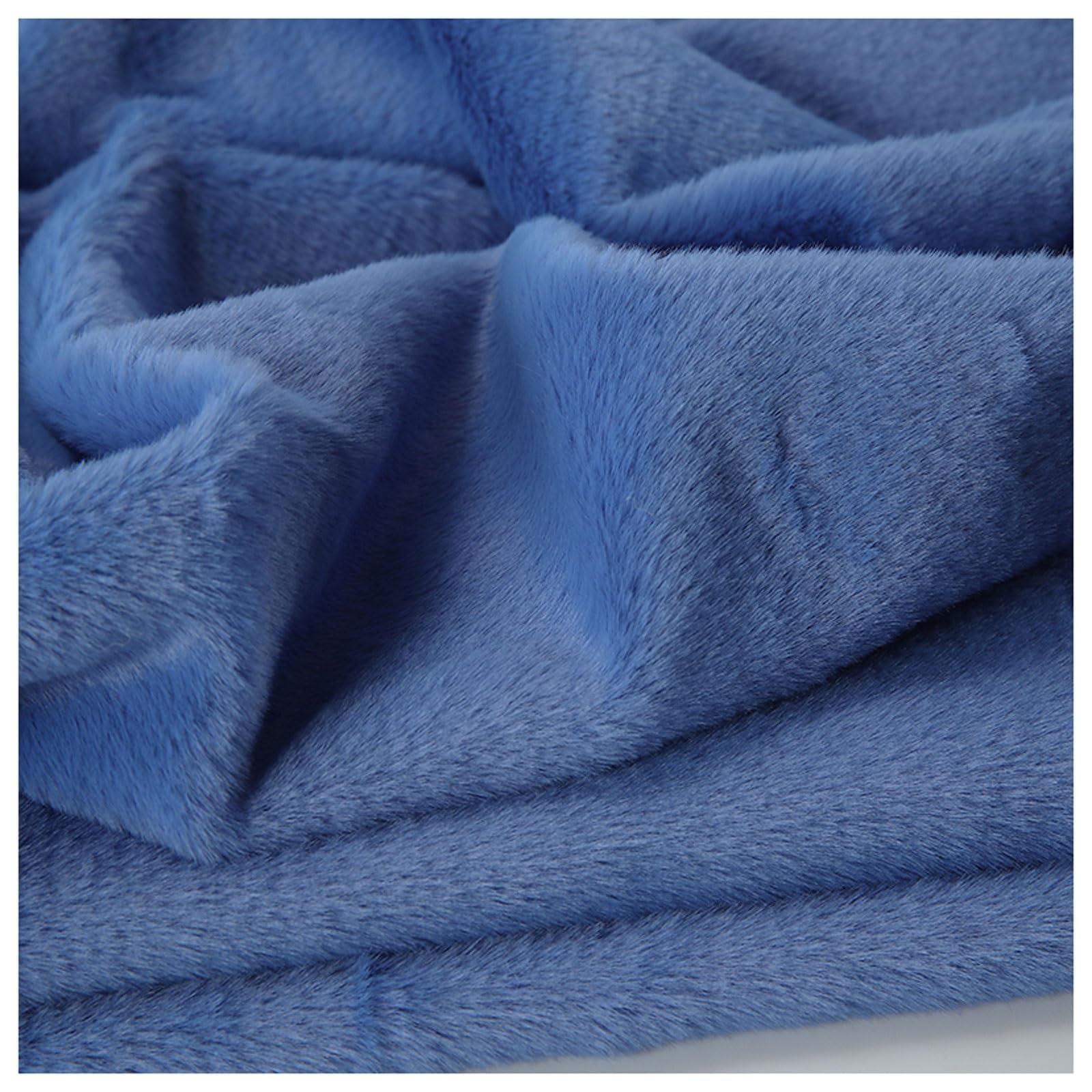 Short Pile Plain Fun Faux Fur Fabric Material, Soft Plush Faux Imitation Fur Material, for Costume, Cosplay, Art Crafts, Photography Backdrops, Home Decor, Toys, 50x160cm, 59 Colors (Color : Blue 5)