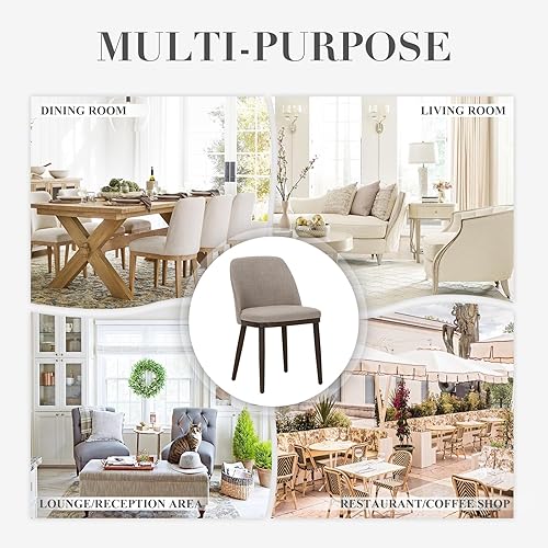 Miniatura 7 de COLAMY Juego de 6 sillas de comedor tapizadas, modernas sillas de cocina con respaldo, sillas laterales de tela con patas de madera para cocina,