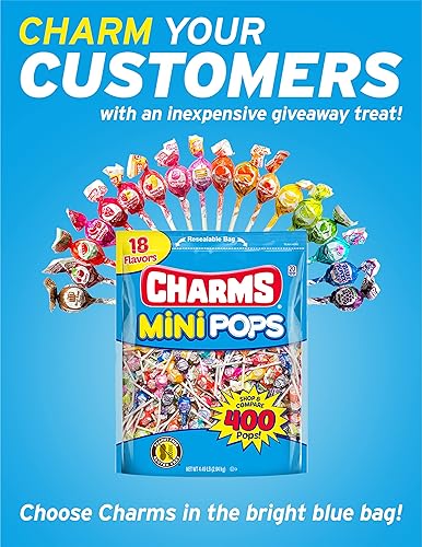 Miniatura 4 de Tootsie Roll Charms Mini Pops, 18 sabores, 400 unidades envueltas individualmente, paletas sin maní (paquete de 5)
