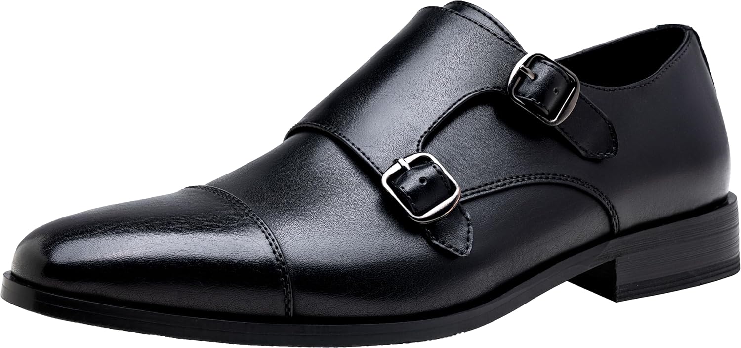 Jousen Men's Dress Shoes - Stylish Monk Strap Loafers
