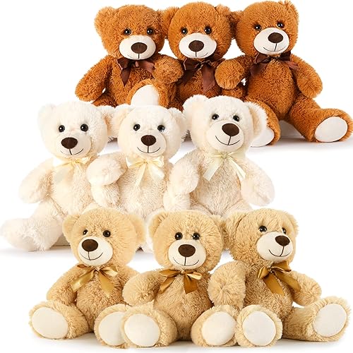 Miniatura 8 de MaoGoLan Animales de peluche de 13 pulgadas a granel, paquete de 8 juguetes de peluche de animales surtidos con oso de peluche, perro, gato, panda,