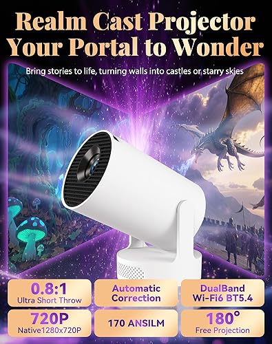 Miniatura 2 de Proyector - Proyector Realm Cast para libros, cientos de escenas ambientales de fantasía, proyector con WiFi y Bluetooth, 4k HD, Keystone