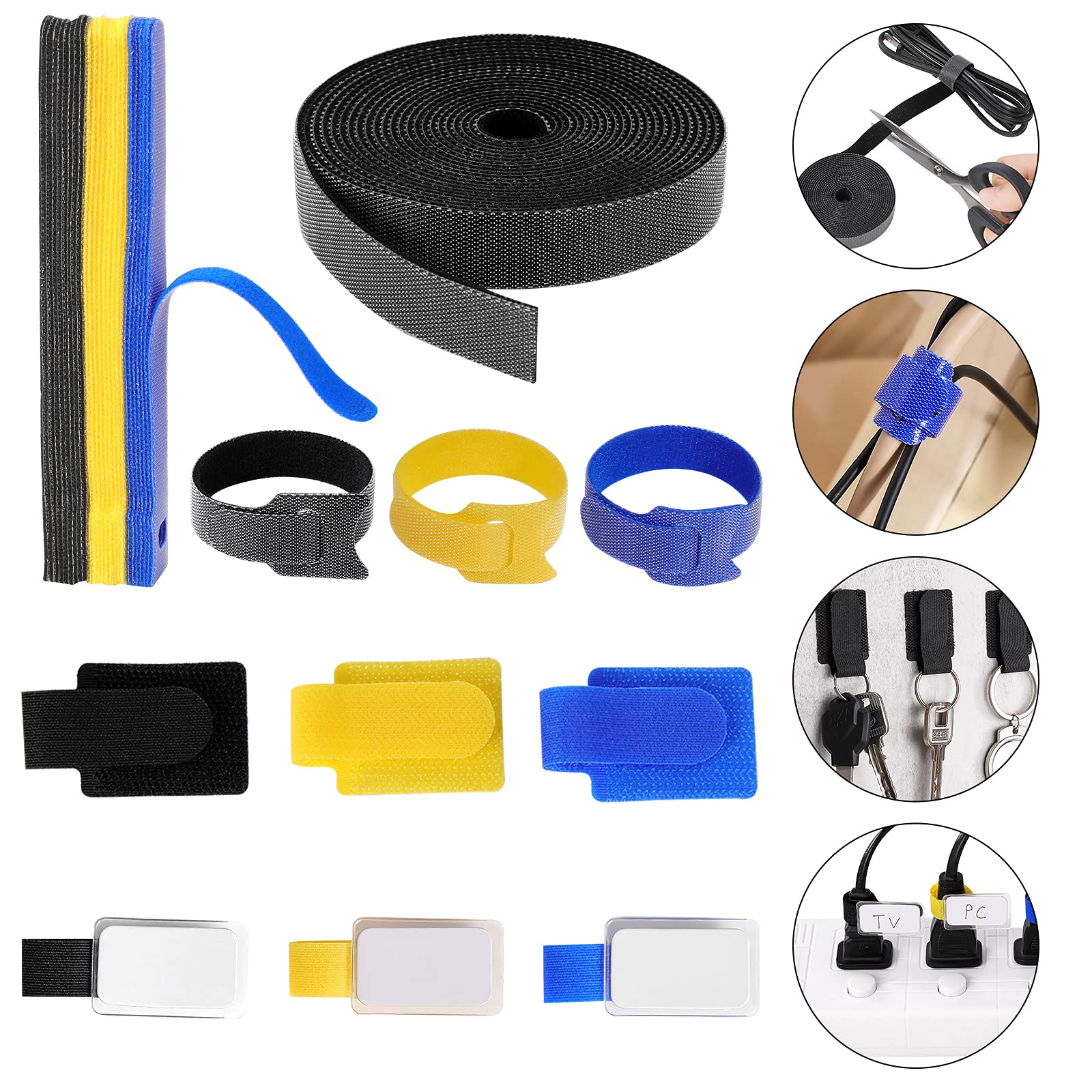 Buy Reusable Cable Ties Kit 30 Pcs and 1 Roll Fastening Cable Straps 10