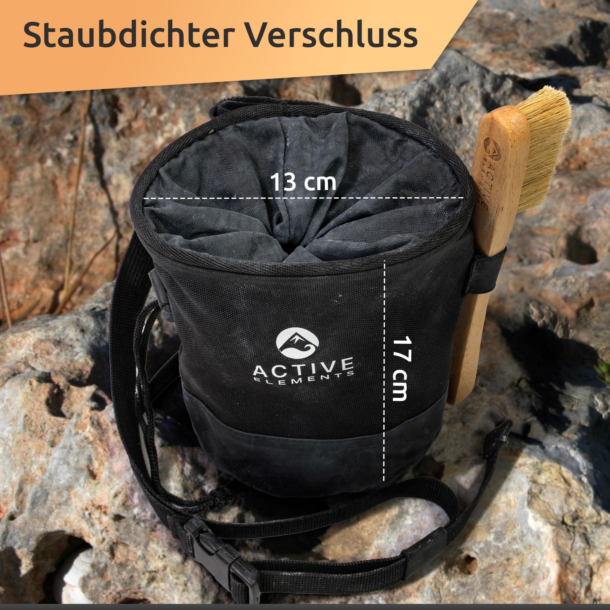 Chalkbag - Boulderzubehör als Set und einzeln: Chalkbag, Chalk Ball, Boulder Bürste und Finger Tape - ideale Kletterausrüstung für die nächste Session, Bouldern Geschenk. Einzelnes Chalk Bag