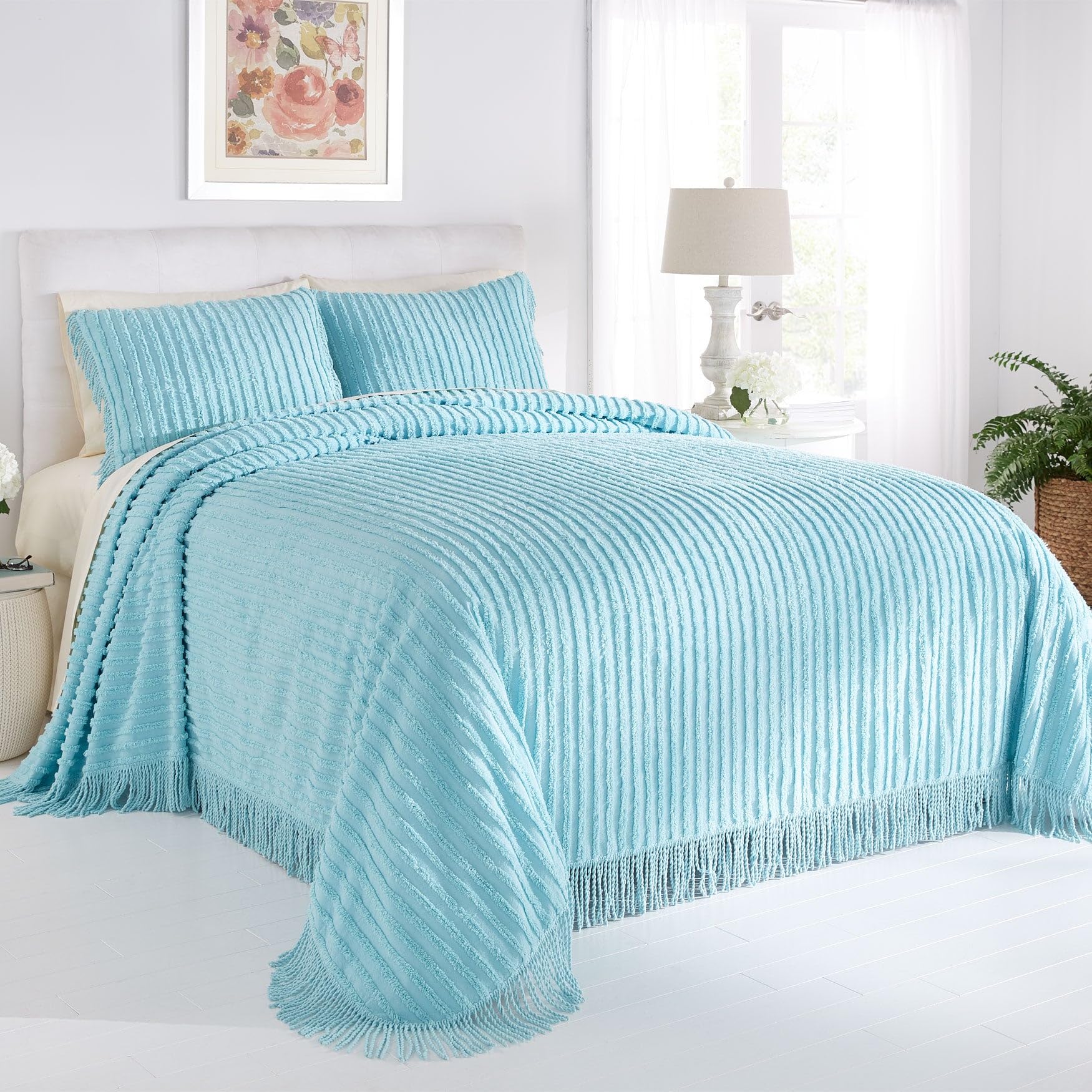 BrylaneHome Chenille 100% Cotton Bedspread