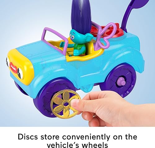 Miniatura 10 de Fisher-Price Imaginext DreamWorks Trolls - Juego de juguetes musicales, luces y sonidos, casa de árbol arcoíris con figura de amapola y 7 piezas de