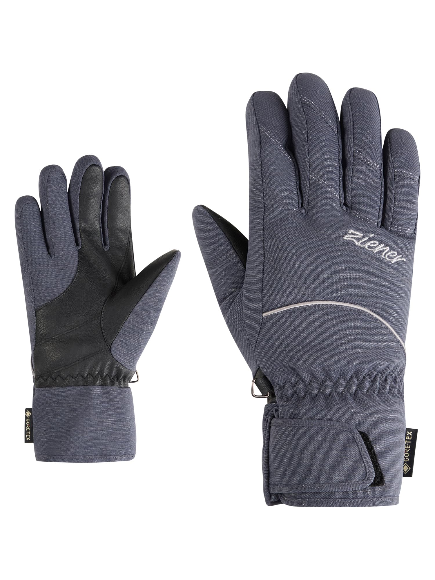 Ziener Damen KATIMA-Z Ski-Handschuhe/Wintersport | Gore-Tex, PFC frei, Gray Ink Spark, 8