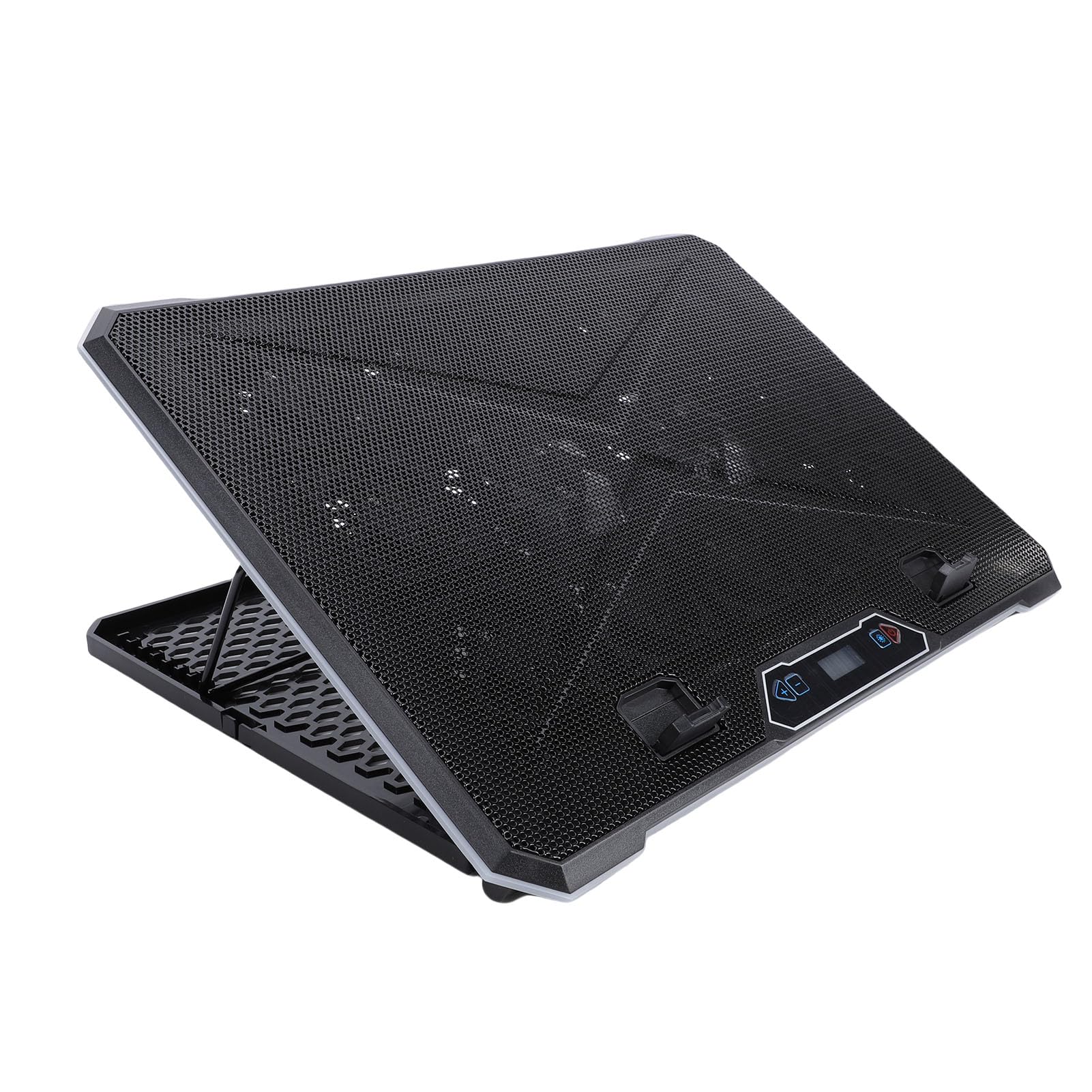 Podkładka Chłodząca do Laptopa, 10 Trybów Oświetlenia RGB, Ergonomiczna Konstrukcja, 8-stopniowa Regulacja Wysokości, Dwa Porty USB, do Laptopów o Przekątnej 12–19 Cali, Obsługuje Stojak na