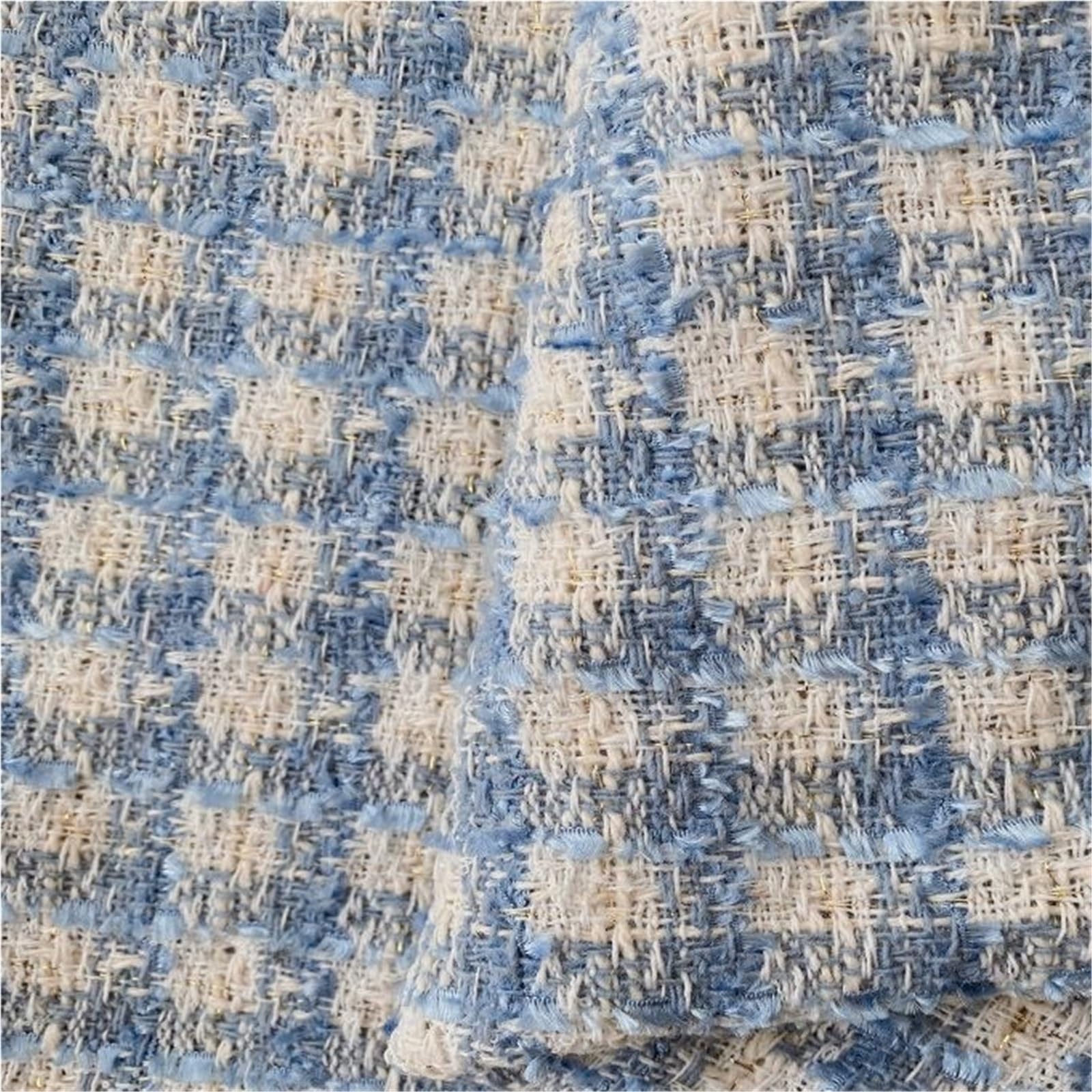 Tradycyjna tkanina tweedowa, Polyester Tweed Brocade Plaid Fabric Multicolor 1m x 150cm Woven DIY Sewing(Color 10)
