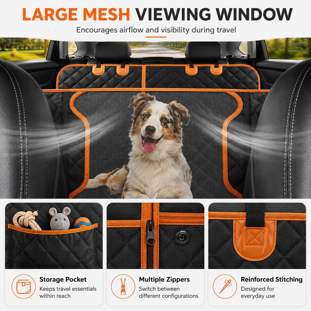 Telo per Cani per Sedile Posteriore per Citroen C3 Bj. 2009-2017