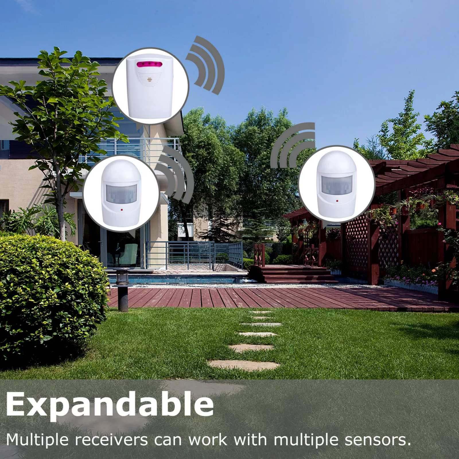 Outdoor Motion Sensor Detector Alarm Driveway Alert System for Home/Office Accessory