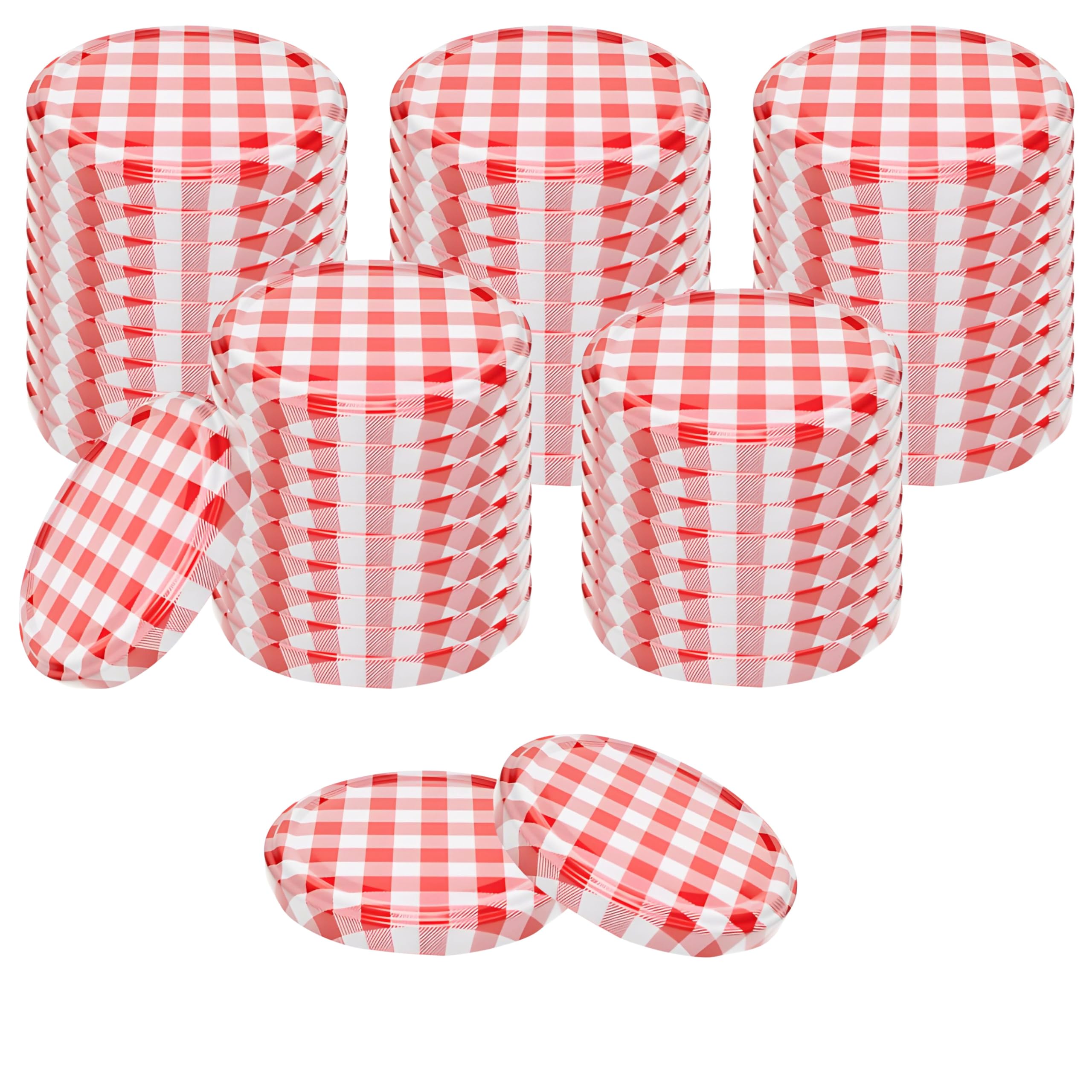 Devitre 50 Twist-Off Deckel 66 mm TO66 Ersatzdeckel rot-weiß Ø 69 mm für Gläser mit TO 66 Mündung (56-57 mm)